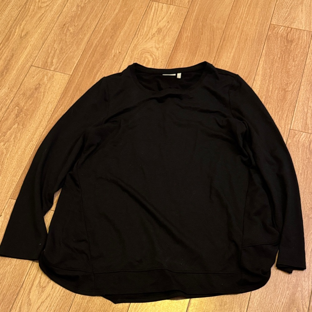 LOGO by Lori Goldstein Black Blouse